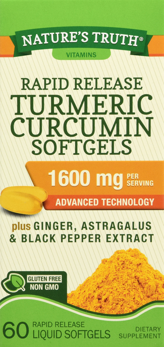 TURMERIC 1600MG RR SGC 60CT NAT TRU