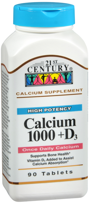 21st Century Calcium 1000mg + D Tablets  90ct