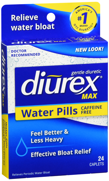 Diurex Max Water Pills Gentle Diuretic Caplets 24ct