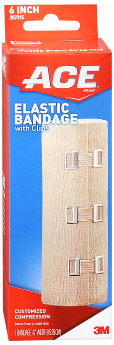 ACE 6 Inch Elastic Bandage with Clips1ct