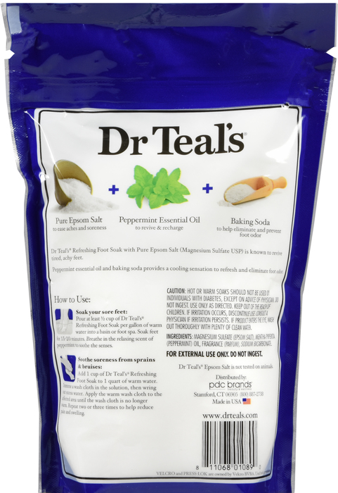 Dr. Teal's Cooling Peppermint Pure Epsom Salt Foot Soak 32oz