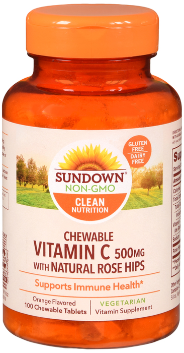 VIT C 500MG ROSE HIP CHEW 100CT SUNDWN