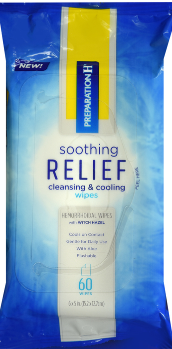 Preparation H Soothing Relief Cleaning & Cooling Wipes 60ct