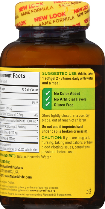 Nature Made FLAXSEED OIL 1000MG GCP 100ct