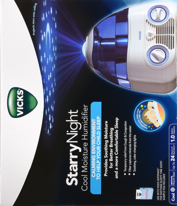 Vicks Humidifier StarryNight V37000 Cool Mist 1Gal