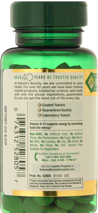 Nature's Bounty B-12 1000mcg Tablets 200ct