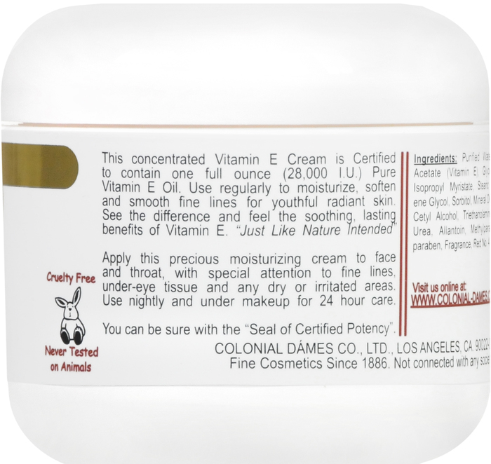 COLONIAL DAMES VITAMIN E CREAM 28000IU 4OZ