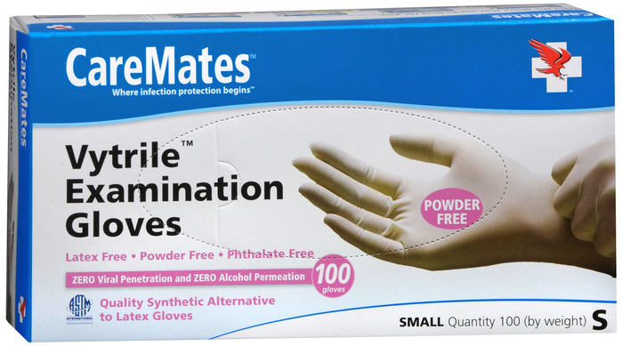 Gloves CareMates Vytrile Powder-Free S 100ct