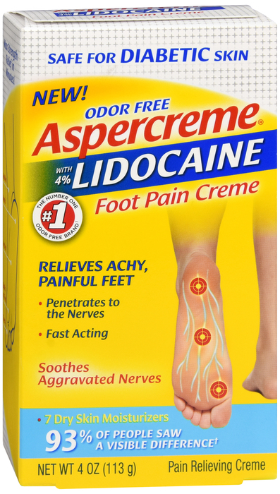 Aspercreme Lidocaine Diabetes Foot Cream 4oz