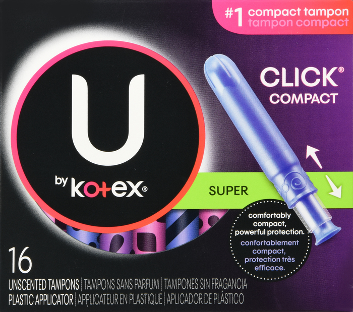 U by Kotex Click Compact Super Absorbency Unscented Tampons 16ct