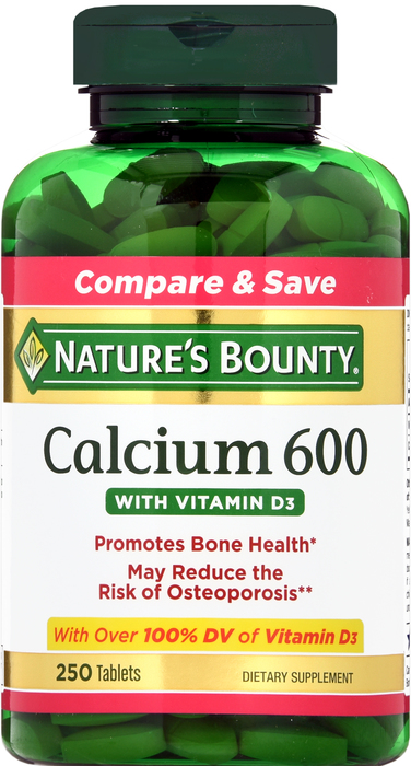 CALCIUM+D 600MG TAB 250CT NAT BOUNTY