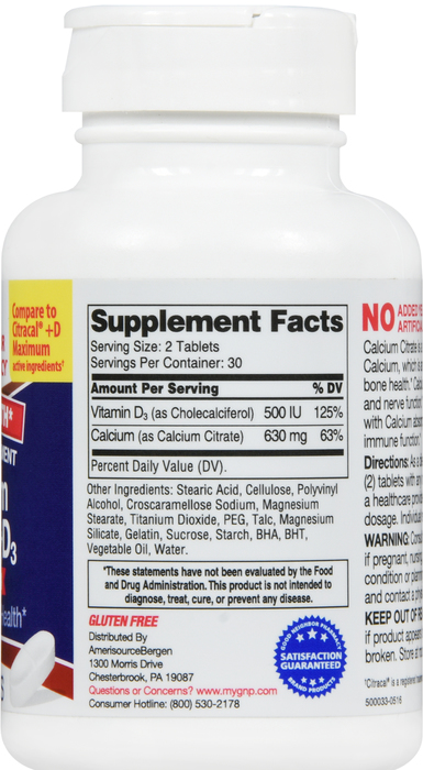 Good Neighbor Pharmacy Calcium Citrate +D3 Maximum Tablets 60ct