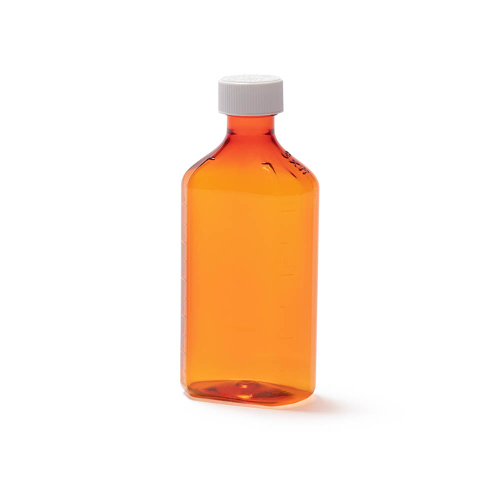 Berry Amber Plastic Oval PB-12 Bottle 40x12oz