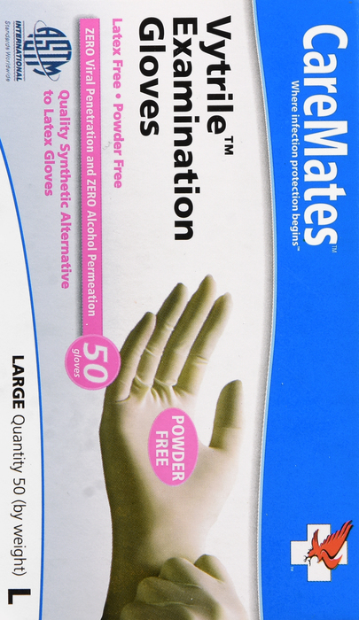 Gloves CareMates Vytrile Powder-Free L 50ct