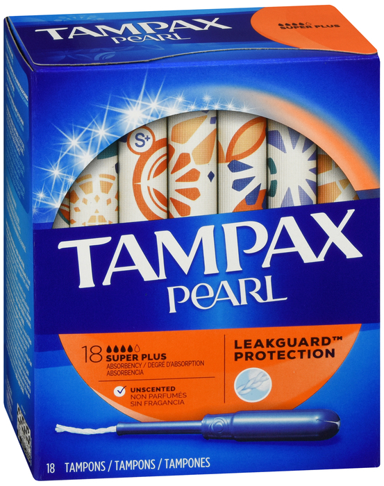 Tampax Pearl Super Plus Unscented Tampons 18ct