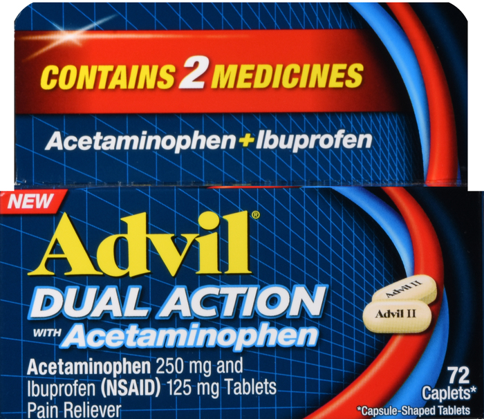 Advil Dual Action with Acetaminophen Caplets72ct