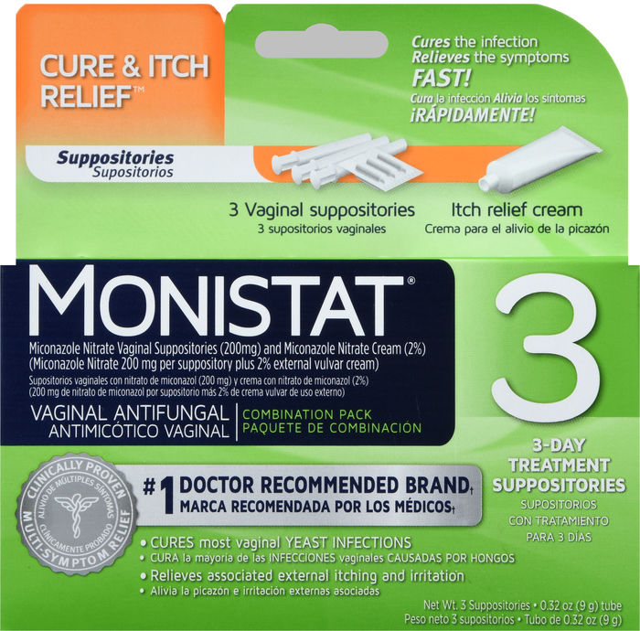 Monistat 3 Vaginal Antifungal Combination Pack 3ct