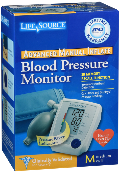 LifeSource Blood Pressure Monitor Advanced Manual Inflate M