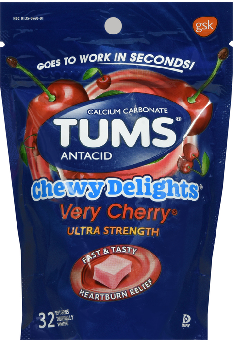 TUMS CHEWY DELIGHTS VERY CHERRY 32CT