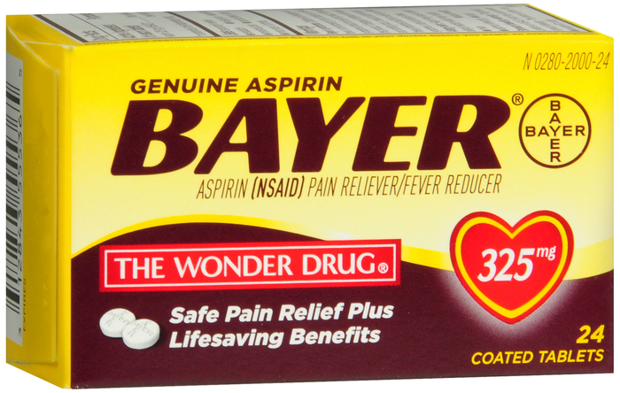 Bayer Aspirin Pain Reliver/Fever Reducer 325mg Coated Tablets 24ct