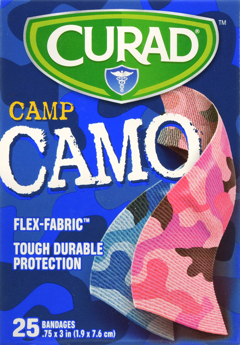 CURAD BANDAGE KIDS CAMP CAMO PK 1SZ 25CT