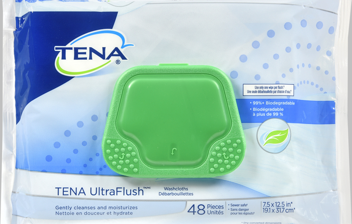 TENA ULTRA FLUSH WASHCLOTH 48CT