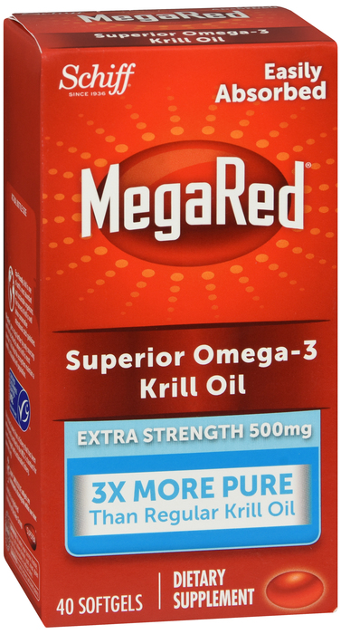 MegaRed Extra Strength Omega-3 500mg Krill Oil Softgels 40ct