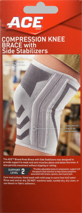 ACE KNITTED KNEE BRACE WITH SIDE STABILIZERS MEDIUM