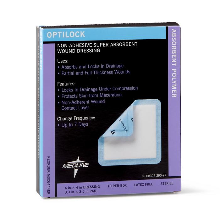 OPTILOCK NON ADHESIVE DRS 4X4IN 10CT DS