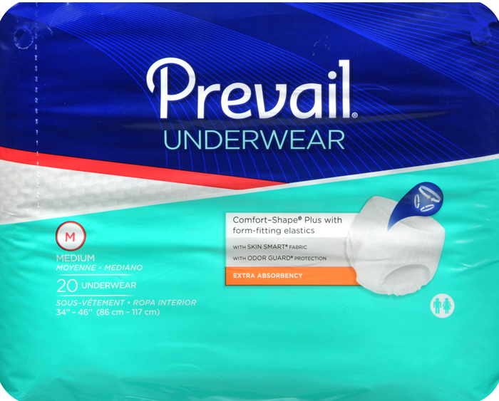 Prevail Underwear Extra Absorbency Unisex 34-46" Medium 4x20ct