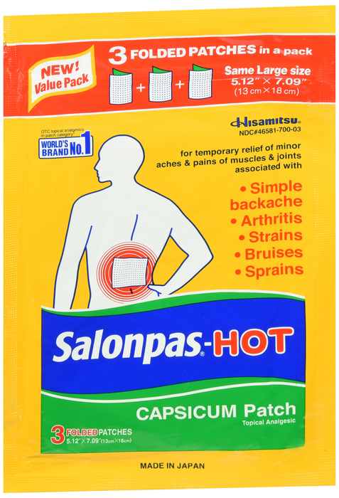 Salonpas Hot Capsicum Patches 3ct