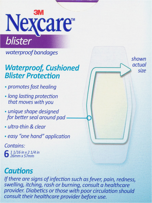 Nexcare Blister Waterproof Bandages 6ct