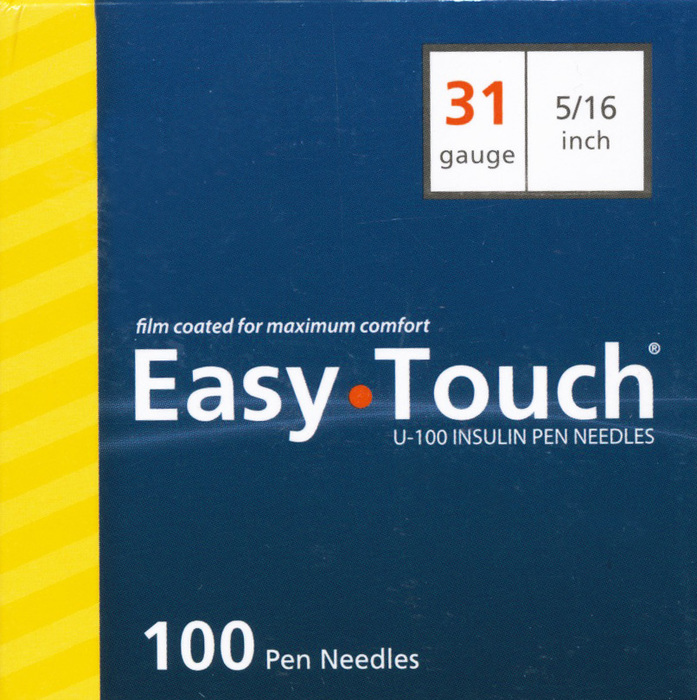 Easy Touch Pen Needles 31Gx5/16in 100ct