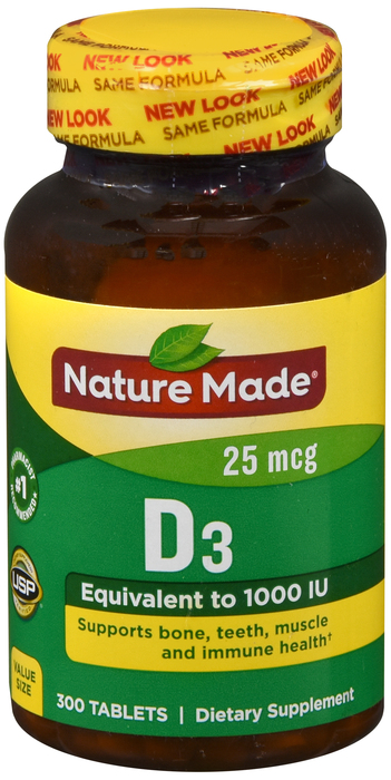 Nature Made Vitamin D3 1000IU Tablets 300ct