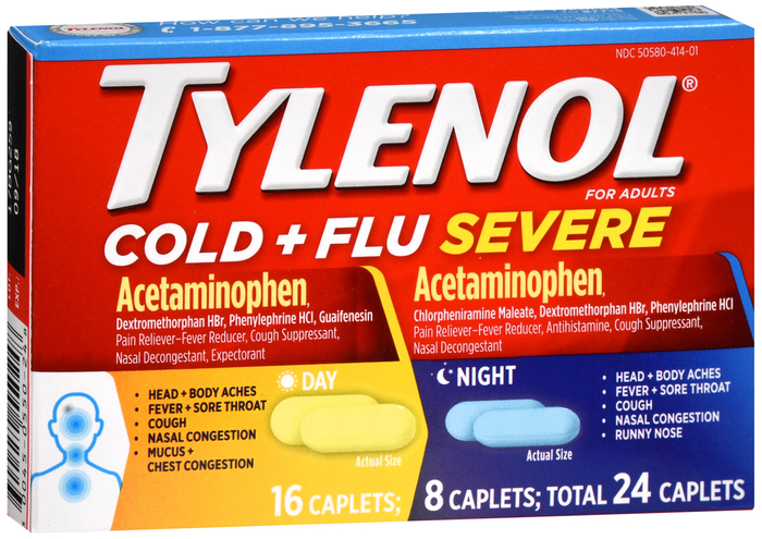 TYLENOL COLD/FLU SEVERE DAY/NIGHT CAP 24