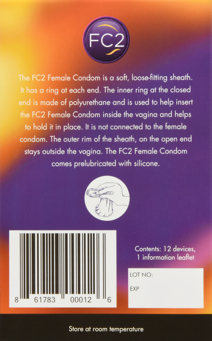 FC2 FEMALE CONDOM 12CT