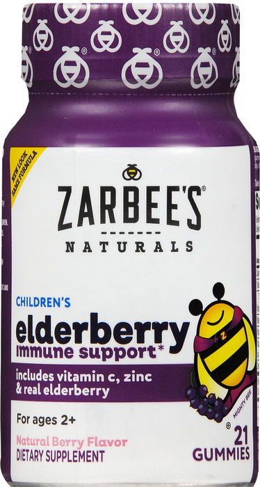 Zarbee's Naturals Children's Elderberry Immune Support Berry Flavor Gummies 21ct