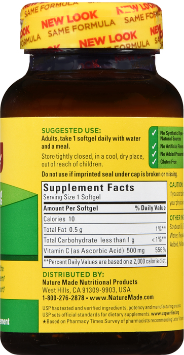 Nature Made Vitamin C 500mg Liquigel 60ct