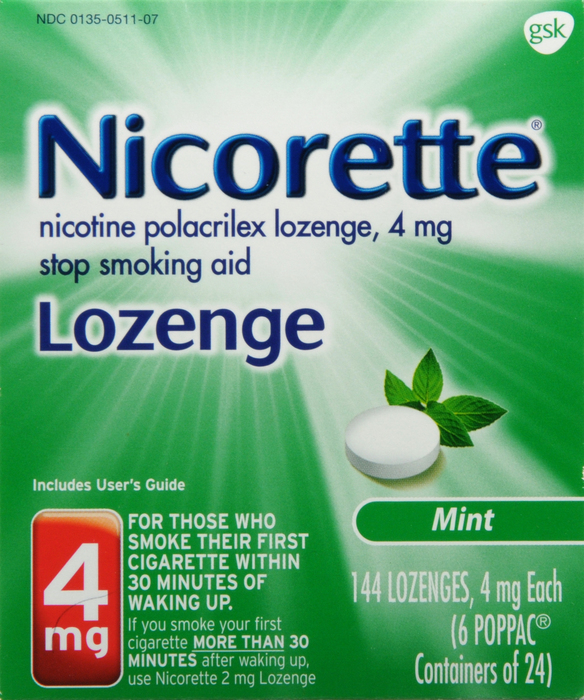 Nicorette Stop Smoking Aid 4mg Mint Nicotine Lozenges 144ct