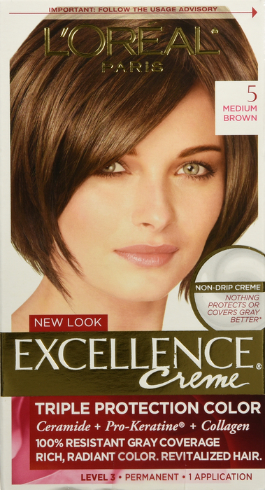 L'Oreal Paris Excellence Creme Medium Brown Permanent Hair Color 1ct