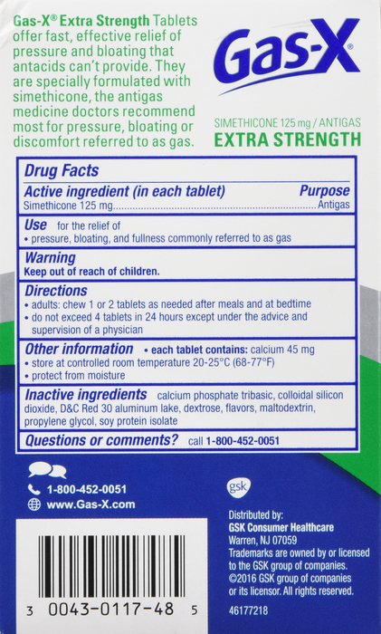 Gas-X Gas Relief Extra Strength Cherry Creme Chewable Tablets 48ct