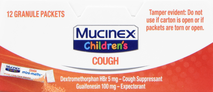 Mucinex Children's Cough Mini-Melt Orange Creme Flavor Granule Packets 12ct