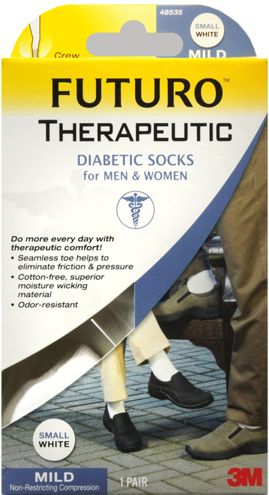 FUTURO DIABETIC SOCKS MILD WHT SM M/W