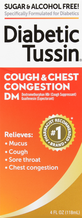 Diabetic Tussin Cough & Chest DM Liquid 4oz