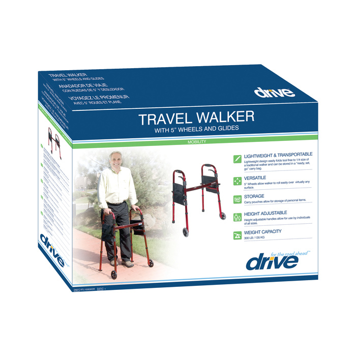 Walker Travel With 5" Wheels and Glides 300lb