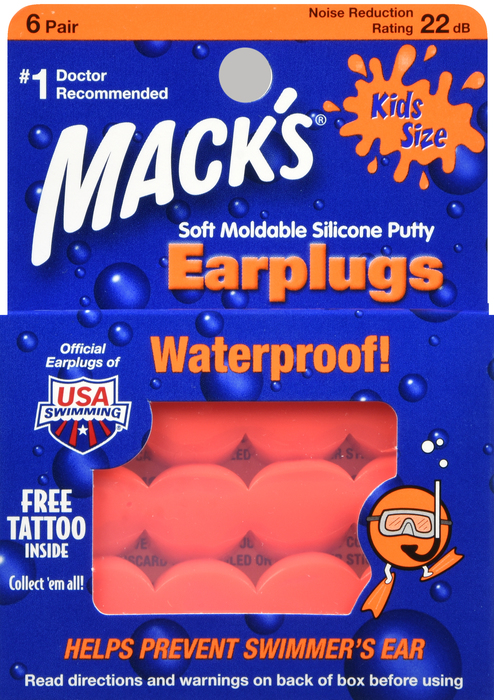 Mack's Kid Size Pillow Soft Earplugs Orange 6ct