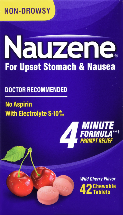 Nauzene Nausea Relief Wild Cherry Chewable Tablets 42ct