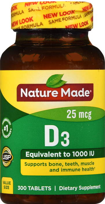 Nature Made Vitamin D3 1000IU Tablets 300ct