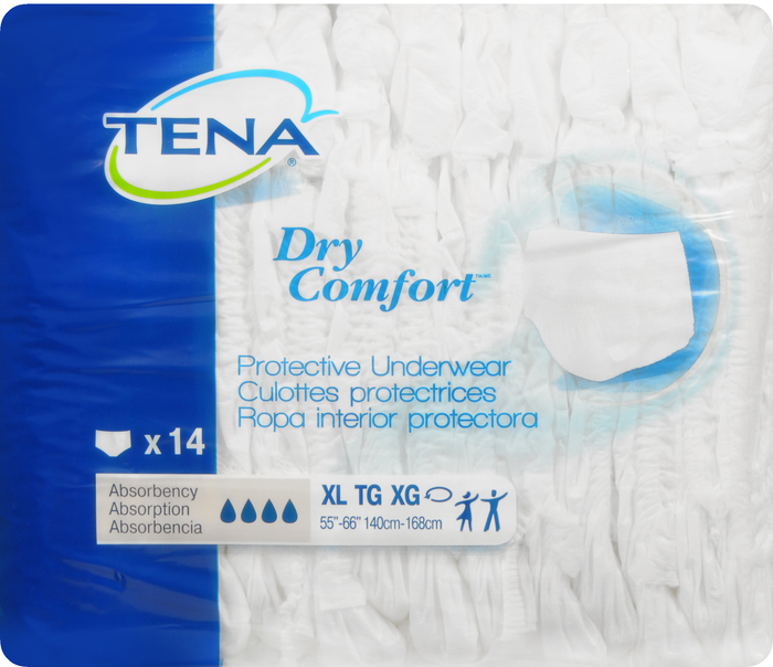 TENA PROTECTIVE UNDERWEAR DRY COMFORT XLARGE 4X14