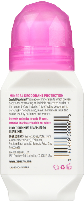 Crystal Deodorant Roll On Unscented 2.25oz